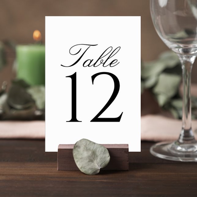 Elegant Script Wedding Table Number Card Tischnummer (Von Creator hochgeladen)