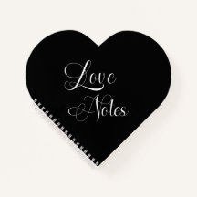 Elegant Script With Name Black & White Love Notes