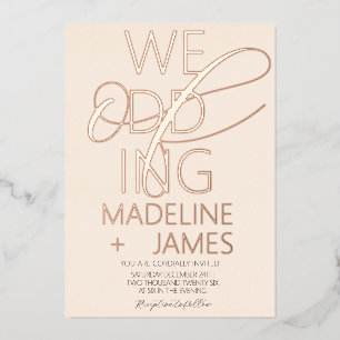ELEGANT Scripting Rustic Tan Wedding Folieneinladung