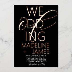 ELEGANT Scripting Wedding Rose Gold Folieneinladung