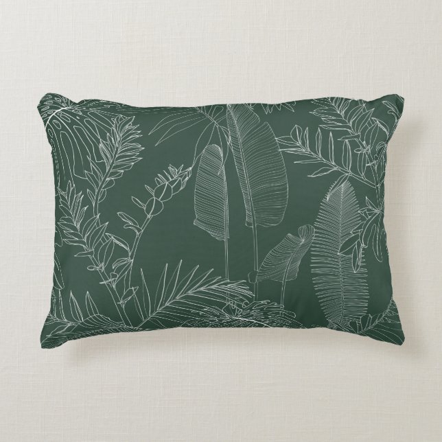 Elegant seamless pattern with green hand drawn lin dekokissen (Vorderseite)