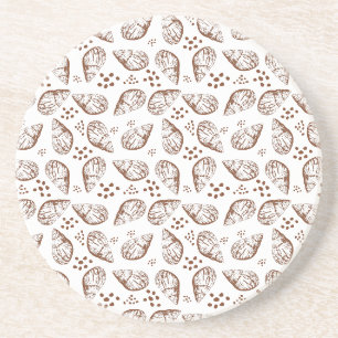 Elegant seamless pattern with hand drawing seashel getränkeuntersetzer