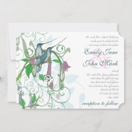 Elegant Secret Garden Hummingbird Wedding Einladung