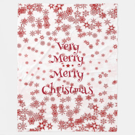 Elegant Sehr frohe Weihnachten Rote Schneeflocken Fleecedecke