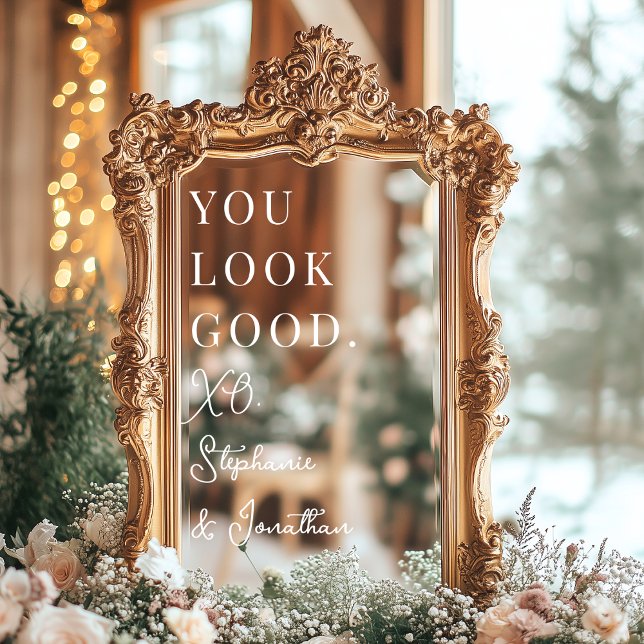 Elegant Selfie Mirror Wedding Welcome Sign Decal Fensteraufkleber (Von Creator hochgeladen)