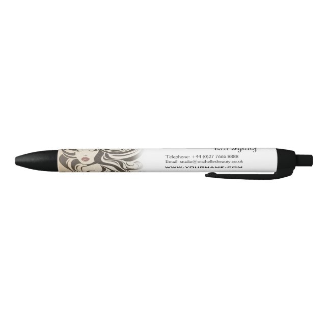 Elegant Sepia Chic Wavy Frisur Extensions Kugelschreiber (Unterseite)