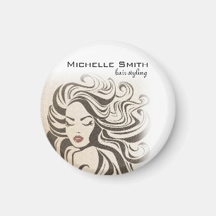 Elegant Sepia Chic Wavy Frisur Extensions Magnet