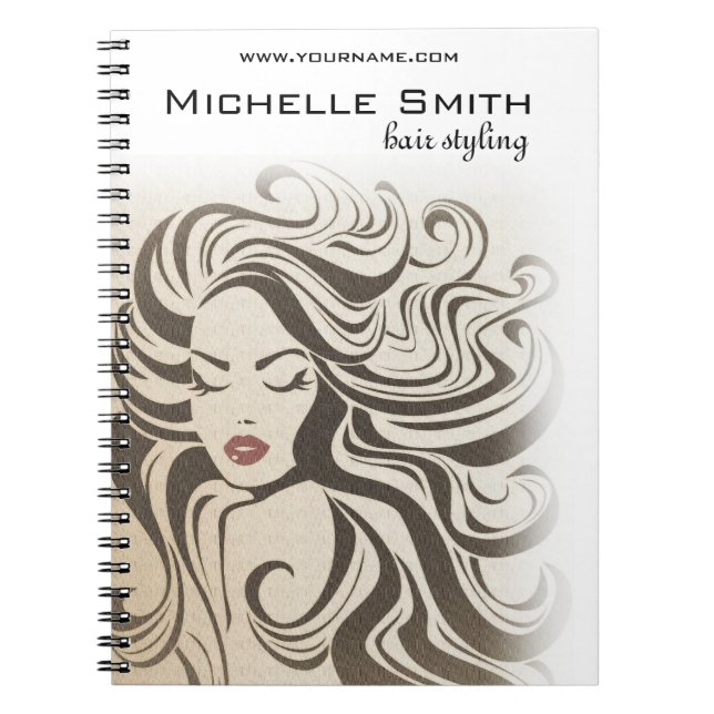 Elegant Sepia Chic Wavy Frisur Extensions Notizblock (Vorderseite)