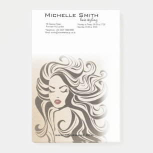 Elegant Sepia Chic Wavy Frisur Extensions Post-it Klebezettel