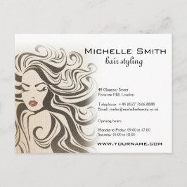 Elegant Sepia Chic Wavy Frisur Extensions Postkarte