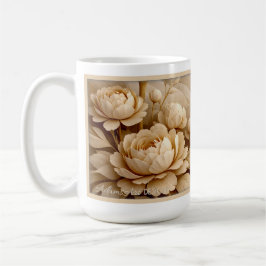 Elegant Sepia Rose Garden Floral Art Kaffeetasse