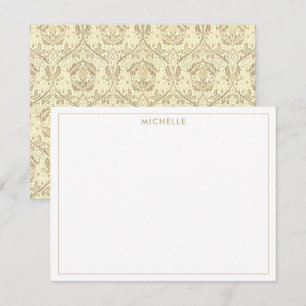 Elegant Sepia Tan Floral Pattern Mitteilungskarte