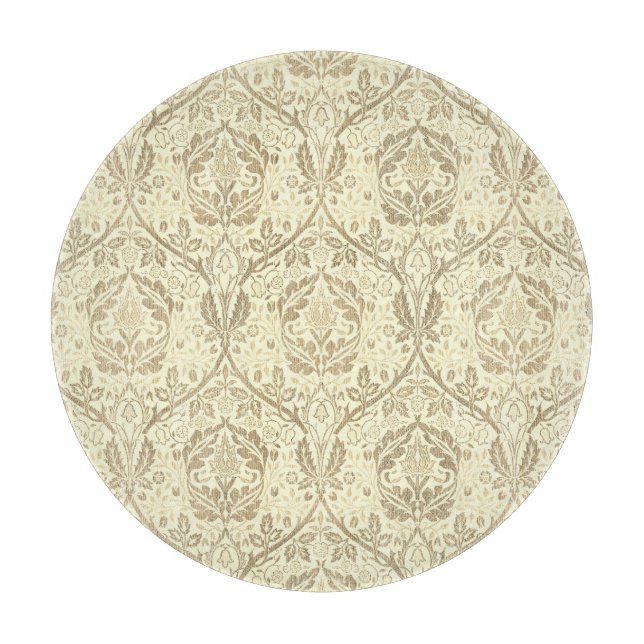 Elegant Sepia Tan Floral Pattern Schneidebrett (Vorderseite)