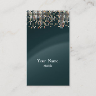 Elegant Sequins Dark Green Visitenkarte