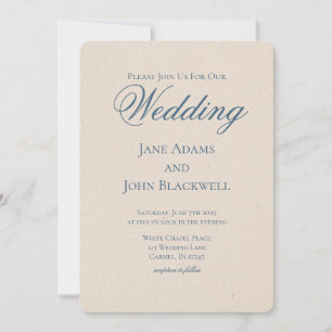 Elegant Serif Dusty Blue Wedding Einladung