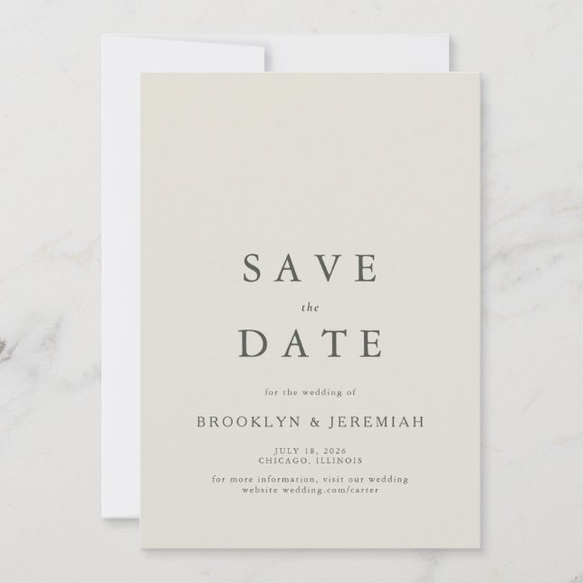Elegant Serif Wedding Save the Date (Vorderseite)