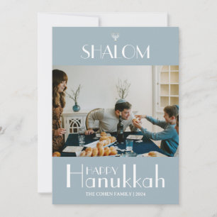 Elegant Shalom Hanukkah Foto Collage Feiertagskarte