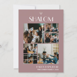 Elegant Shalom Hanukkah Foto Collage Feiertagskarte