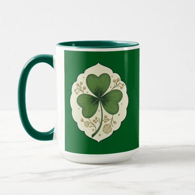 Elegant Shamrock St Patrick’s Day - caneca Tasse (Links)