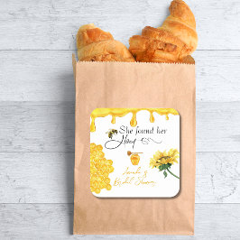 Elegant She fand ihr Honey Bee Brautparty Quadratischer Aufkleber