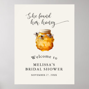 Elegant She fand ihr Honey Brautparty Welcome Poster