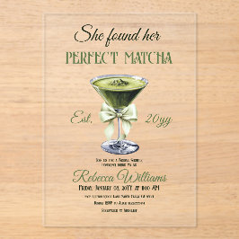 Elegant She fand ihr perfektes Matcha-Brautparty Acryleinladungen