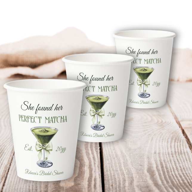 Elegant She fand ihr perfektes Matcha-Brautparty Pappbecher (Von Creator hochgeladen)