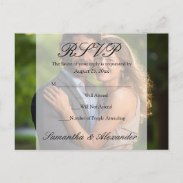 Elegant Sheer Overlay Foto Wedding Einladungspostkarte
