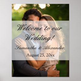 Elegant Sheer Overlay Foto Wedding Poster