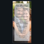 Elegant Sheer Overlay Foto Wedding Programm<br><div class="desc">Fügen Sie Ihr Ein-Single-Foto, z. B. ein Verlobung-Foto oder Schnappschuss, um ein solches Hochzeitsprodukt zu erstellen. Sheer white overlay deckt automatisch Ihr Bild ab, um den wunderschönen klassischen Schriftart für Skripttext zu markieren. Traditionelles und elegantes Design, das Ihr farbiges Foto als wichtiges Detail für Ihr Sommerthema, Ihren Sommer, Ihren Winter...</div>