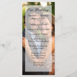 Elegant Sheer Overlay Foto Wedding Programm