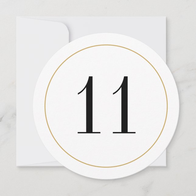 Elegant Shimmer Gold Circle Tischnummer 11 Card (Vorderseite)
