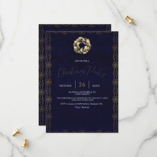 Elegant Shimmer Navy Blau, Ornamente, Schneeflocke Save The Date