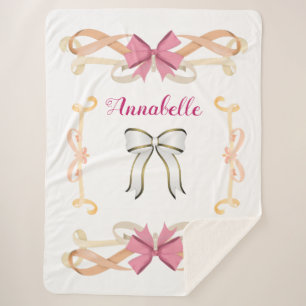Elegant Shimmery Bow-Ribbon Name personalize Sherpadecke