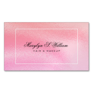 Elegant Shinny rosa Haar & Makeup Salon Beautician Magnetische Visitenkarte