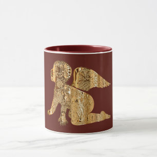 Elegant Shiny Golden Angel Roter Baden Tasse