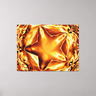 Elegant Shiny Metallic Look Sepia Star Leinwand