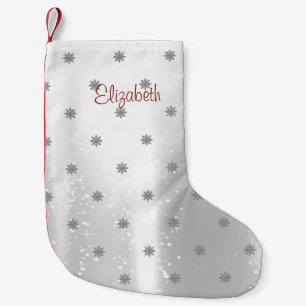 Elegant Shiny Snowflakes-Personalisiert Kleiner Weihnachtsstrumpf