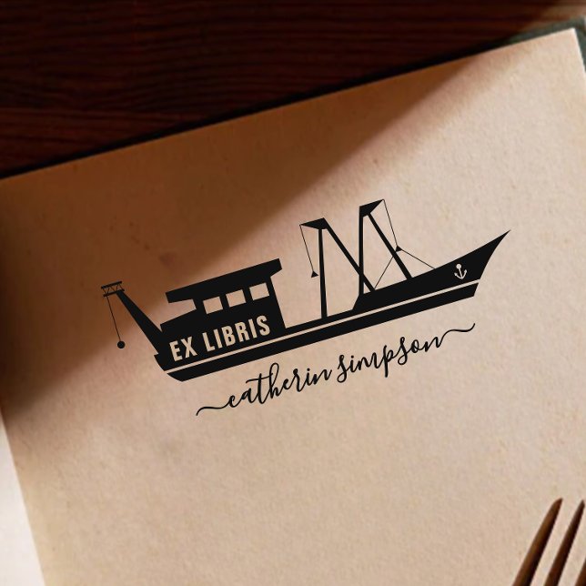 Elegant Ship Custom ex libris Permastempel (Von Creator hochgeladen)
