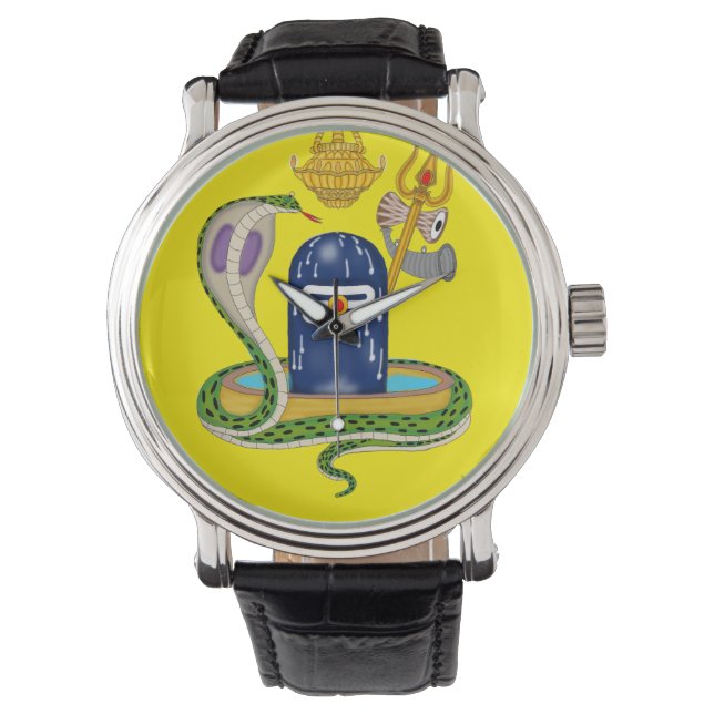 Elegant Shivlingam Clock – Divine Timepiece for Sp Armbanduhr (Vorderseite)