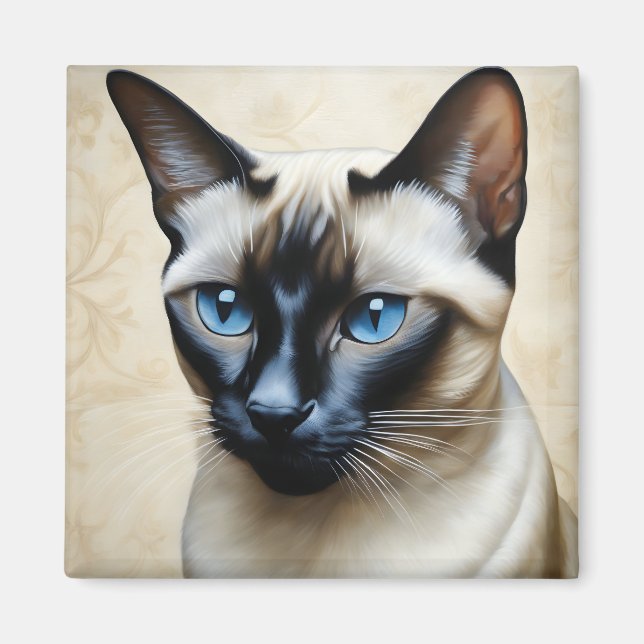 Elegant Siamese Cat Magnet (Vorne)