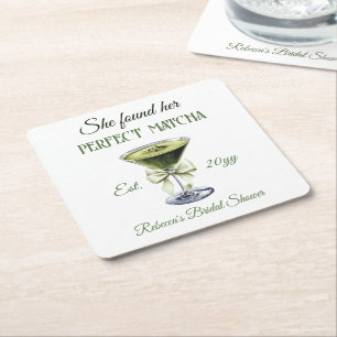 Elegant Sie fand ihr perfektes Matcha-Brautabschie Rechteckiger Pappuntersetzer