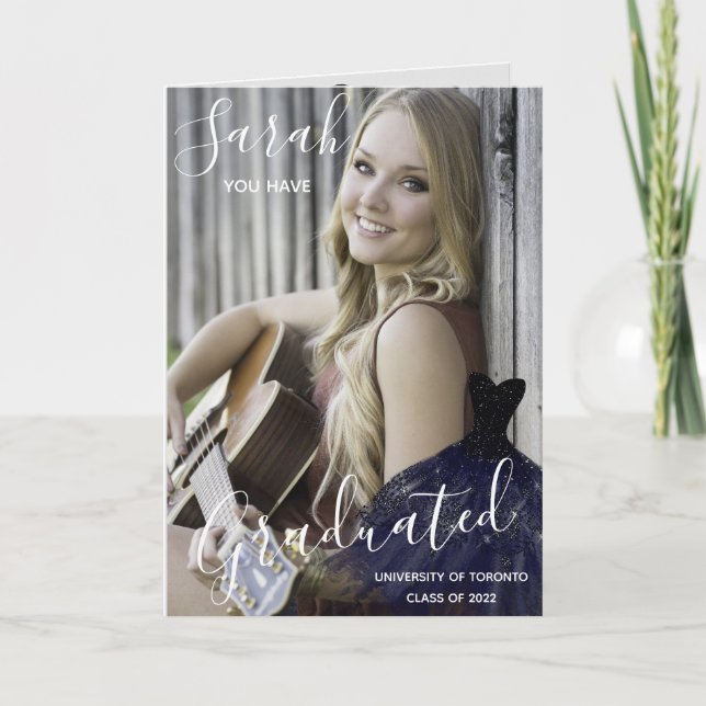 Elegant Sie haben Graduierung von Fotocollage Grad Karte (Vorderseite)