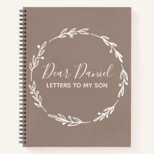 Elegant Sienna Letters to my Son design Notizbuch