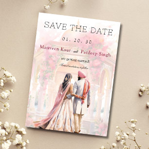 Elegant Sikh Hochzeit Speichern Sie die Datumsvorl Einladung