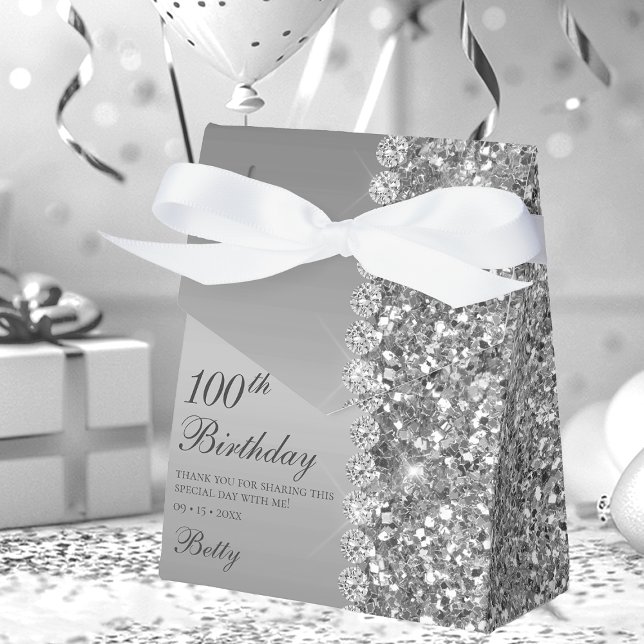 Elegant Silver 100. Geburtstag Geschenkschachtel (Von Creator hochgeladen)