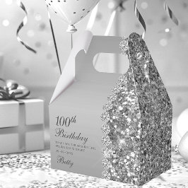 Elegant Silver 100. Geburtstag Geschenkschachtel
