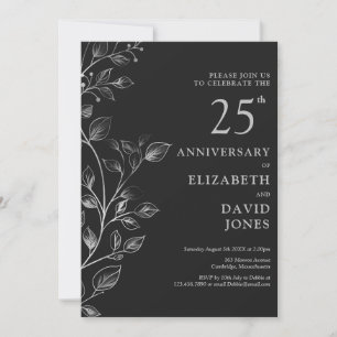 Elegant Silver 25. Hochzeitstag Einladung
