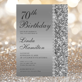 Elegant Silver 70. Geburtstag Einladung