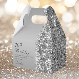 Elegant Silver 70. Geburtstag Vielen Dank Geschenkschachtel